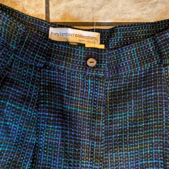 Tony Lambert Womens Sz 10 Dress Pants Dark Blue Black 27x30 Knit Vintage Ankle - Picture 2 of 10